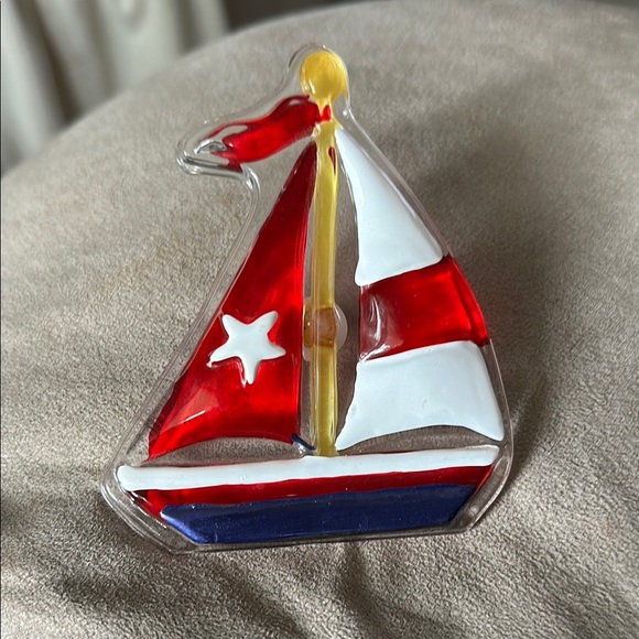 Demdaco Other - Demdaco Glass Fusion POP INS Sail Boat Ocean Nautical Lori Siebert